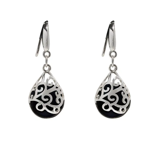 Earrings Bottled Up Designs Filigree Teardrop Sterling Earrings
