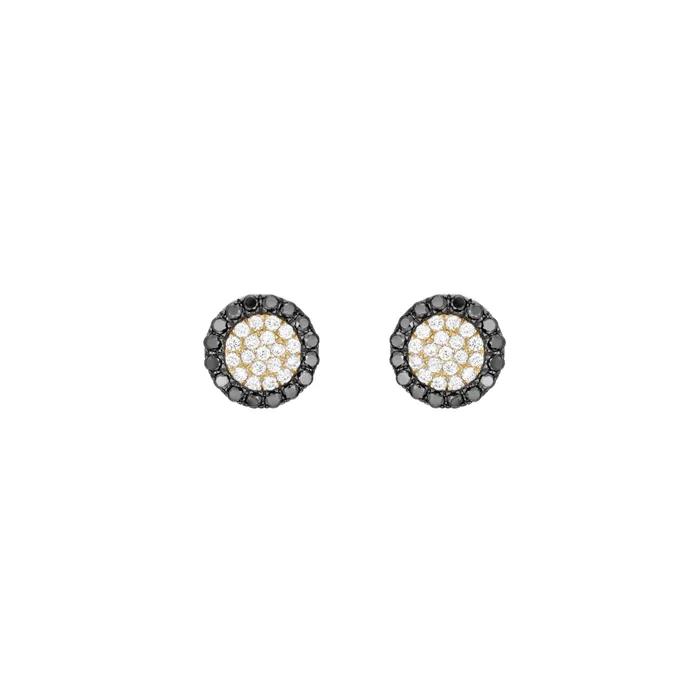 Earrings The Private Room Fine Jewelry Black and White Diamonds Round Pave Earrings