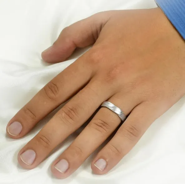 mayamila Rings Sterling Silver 5mm Mens Textured Round Layered Infinity Band Ring