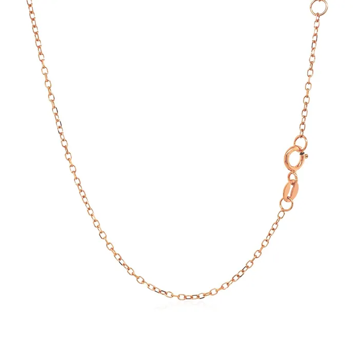 Necklaces 14k Rose Gold 17 inch Necklace with Round White Topaz MayaMila