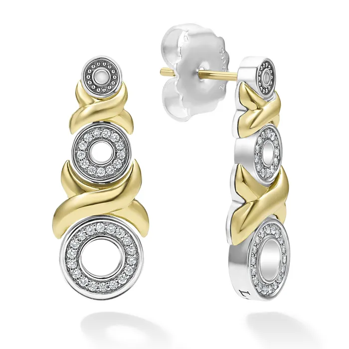 LAGOS Earrings Embrace 18K Gold XO Diamond Drop Earrings