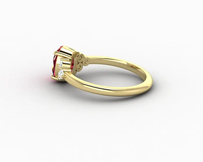 Rings Astrid 17 Ct Oval Cut Ruby Engagement Ring Sapheena Jewelry