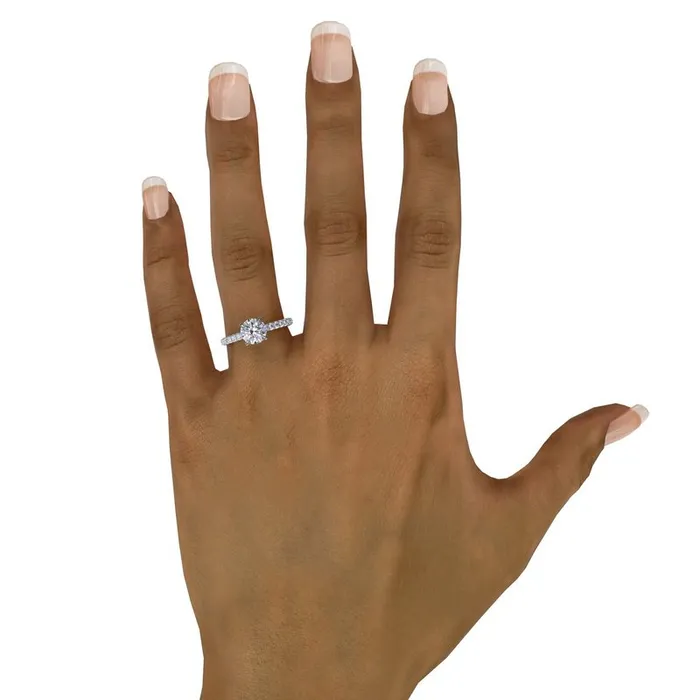 Rings FANA Classic Round Cut Solitaire With Hidden Halo
