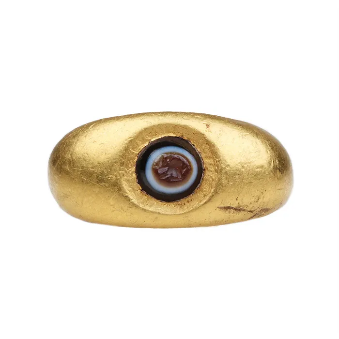 Roman Agate Intaglio Rabbit Ring Bell Bird Antiques Rings