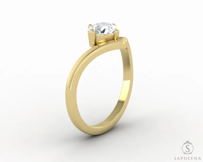 Sapheena Jewelry Rings Aveline 075 Ct Solitaire Round Cut Engagement Ring