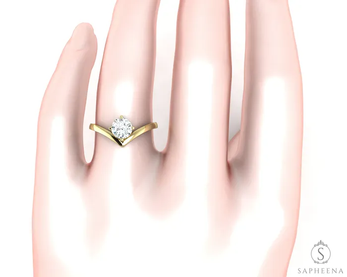 Sapheena Jewelry Rings Aveline 075 Ct Solitaire Round Cut Engagement Ring