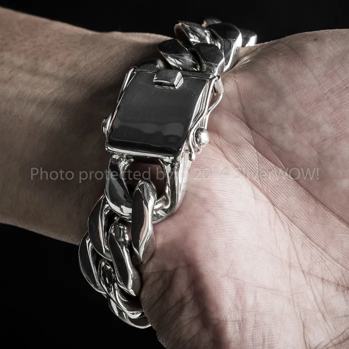silverwow Bracelets 20mm Heavy Curb Silver Bracelet