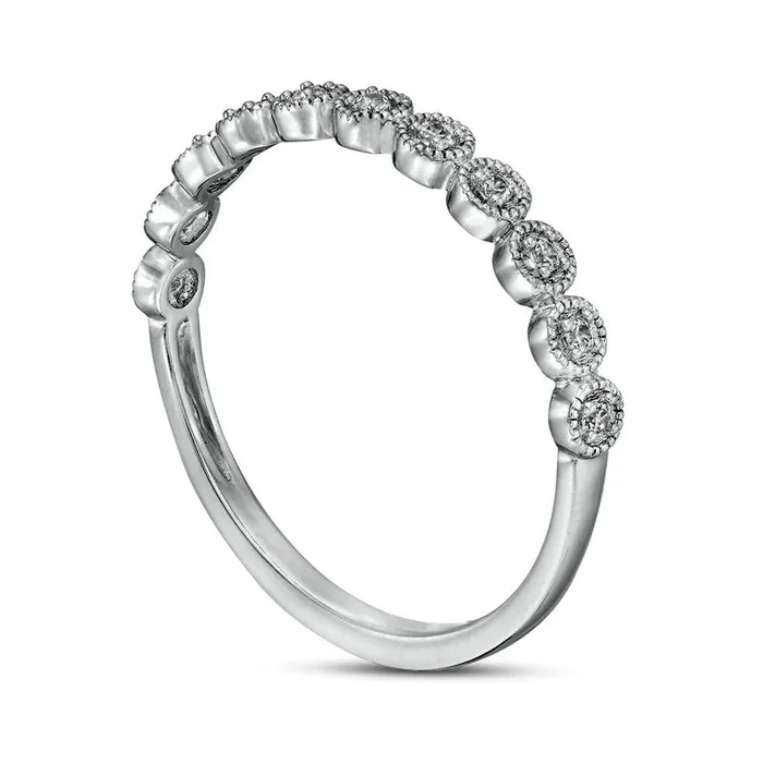 007 CT TW Natural Diamond Circle Stackable Anniversary Band in Solid 10K White Gold Goldia Rings 007 CT TW Natural Diamond Circle Stackable Anniversary Band in Solid 10K White Gold Goldia Rings