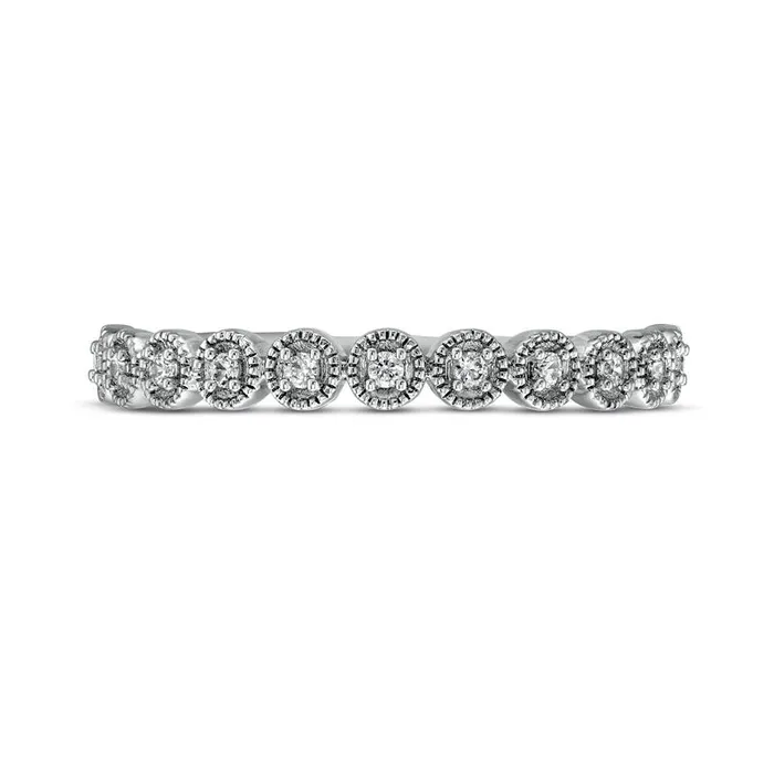 007 CT TW Natural Diamond Circle Stackable Anniversary Band in Solid 10K White Gold Goldia Rings 007 CT TW Natural Diamond Circle Stackable Anniversary Band in Solid 10K White Gold Goldia Rings