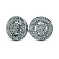 025 CT TW Composite Diamond Circle Frame Stud Earrings in Sterling Silver Goldia Earrings 025 CT TW Composite Diamond Circle Frame Stud Earrings in Sterling Silver Goldia Earrings