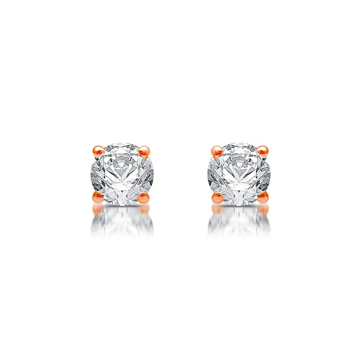 05 CT TW Diamond Solitaire Stud Earrings in 14K Rose Gold JI3 Goldia Earrings 05 CT TW Diamond Solitaire Stud Earrings in 14K Rose Gold JI3 Goldia Earrings