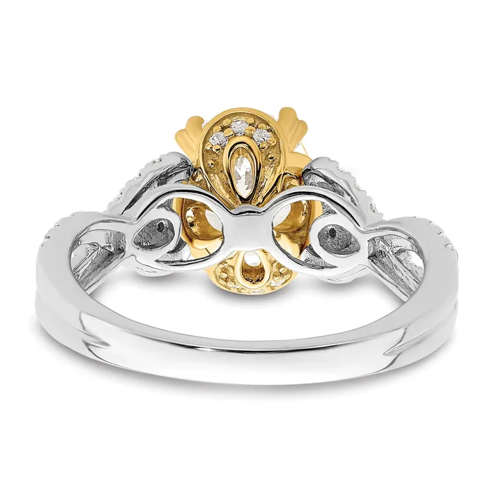 150ct CZ Solid Real 14k Twotone Polish 1 12ct Oval Engage Dia Ring Goldia Rings