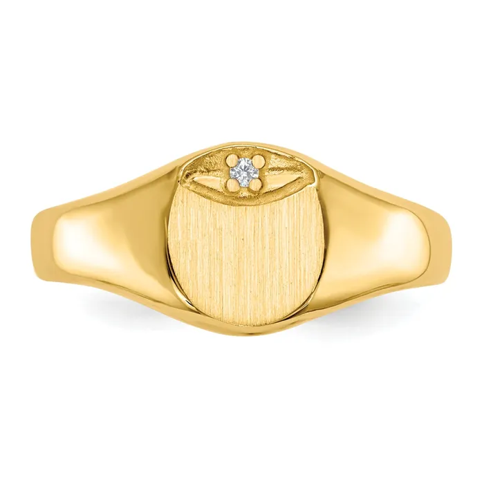 14k AAA Diamond signet ring Goldiacom Rings