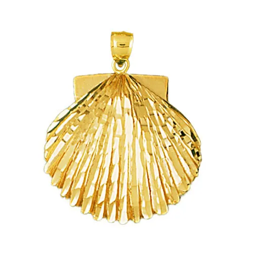 14K Gold 21MM Scallop Shell Pendant Goldia PreStyled Sets