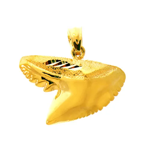 14K Gold Shark Tooth Charm Goldia Charm Necklaces