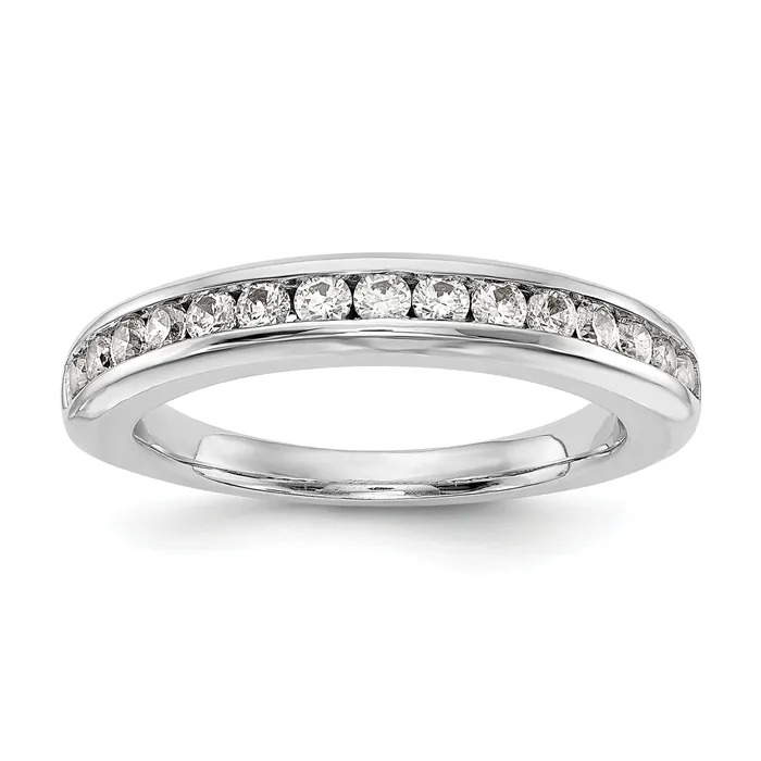 14K White Gold Lab Grown Diamond VSSI G Wedding Band Ring Goldia Rings