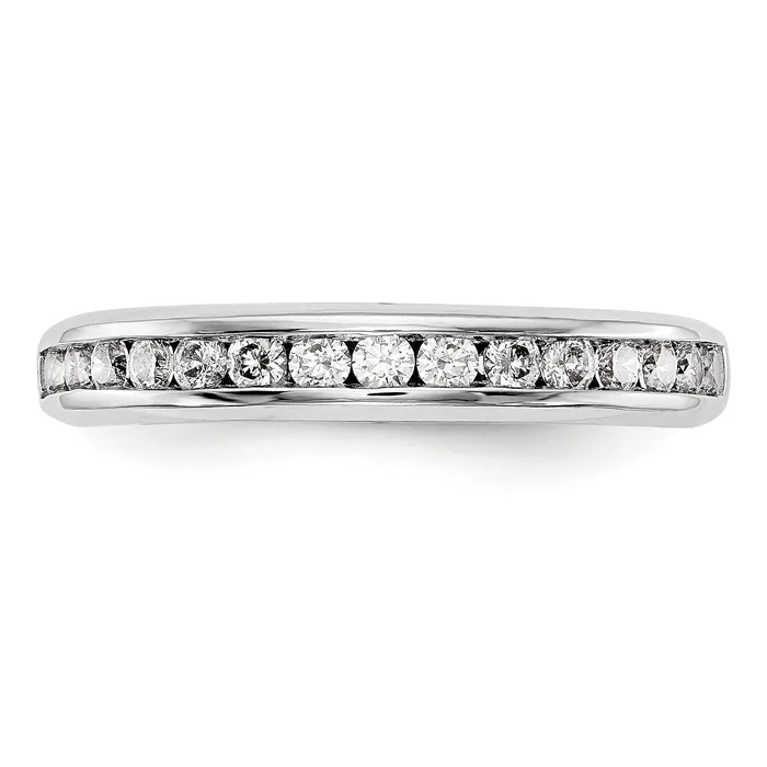 14K White Gold Lab Grown Diamond VSSI G Wedding Band Ring Goldia Rings