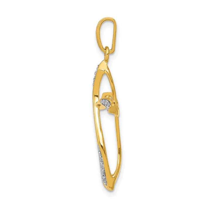 14k Yellow Gold 115 Ct Lab Grown Diamond VSSI G Cross Pendant Goldia Necklaces