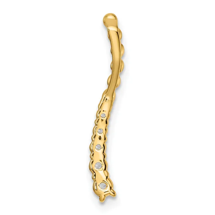 14k Yellow Gold 15 Ct Lab Grown Diamond VSSI G Fancy Bar Chain Slide Pendant Goldia Necklaces