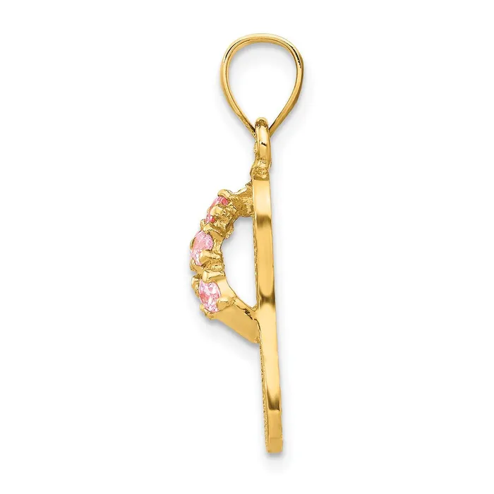14k Yellow Gold 3D OctoberCZ Birthstone Flip Flop Pendant Goldia PreStyled Sets