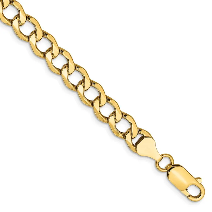 14K Yellow Gold 7 inch 65mm SemiSolid Curb with Lobster Clasp Bracelet MDS Bracelets 14K Yellow Gold 7 inch 65mm SemiSolid Curb with Lobster Clasp Bracelet MDS Bracelets