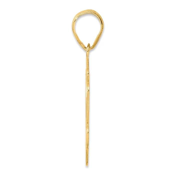 14k Yellow Gold Brushed Border Script Number 34 Pendant Goldia PreStyled Sets