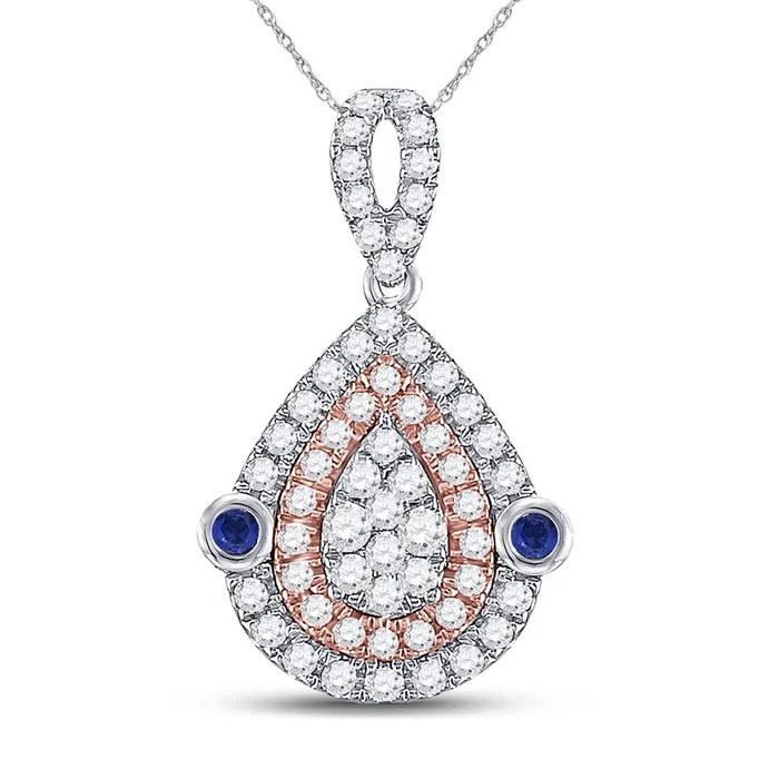 gndatlanta Rings 10k Twotone Gold Round Diamond Teardrop Pendant 12 Cttw gndatlanta Rings 10k Twotone Gold Round Diamond Teardrop Pendant 12 Cttw