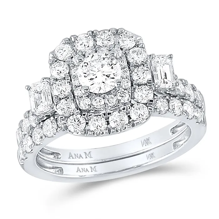 gndatlanta Rings 14k Twotone Gold Round Diamond Bridal Wedding Ring Set 2 Cttw Certified gndatlanta Rings 14k Twotone Gold Round Diamond Bridal Wedding Ring Set 2 Cttw Certified
