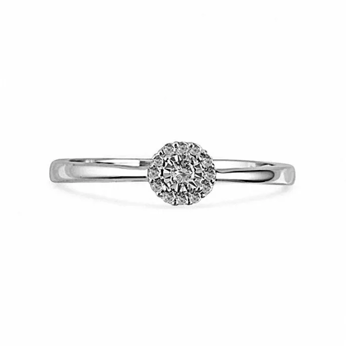 Goldia 010 CT TW Natural Diamond Frame Promise Ring in Sterling Silver Rings Goldia 010 CT TW Natural Diamond Frame Promise Ring in Sterling Silver Rings