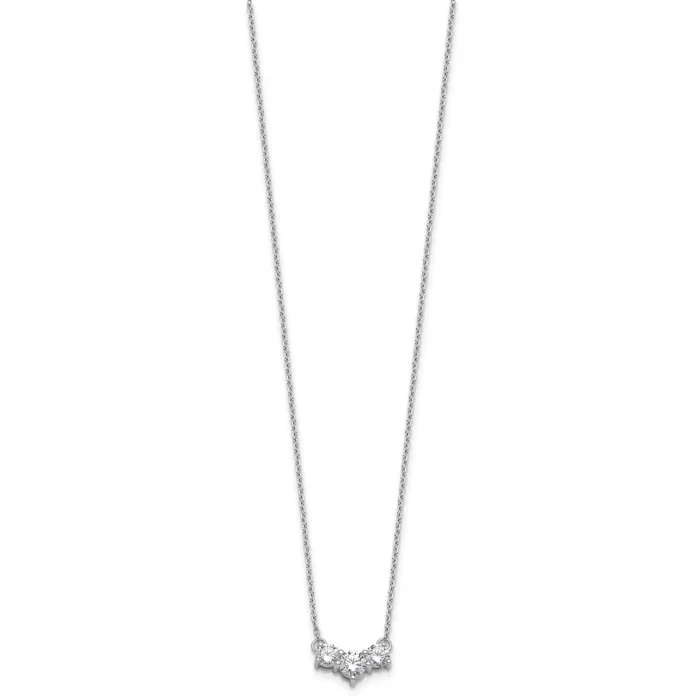 Goldia 14k White Gold 1 Ct Lab Grown Diamond VSSI G 18 inch Three Stone Necklace Necklaces