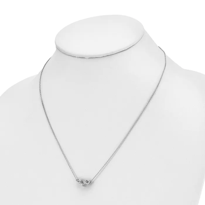 Goldia 14k White Gold 1 Ct Lab Grown Diamond VSSI G 18 inch Three Stone Necklace Necklaces