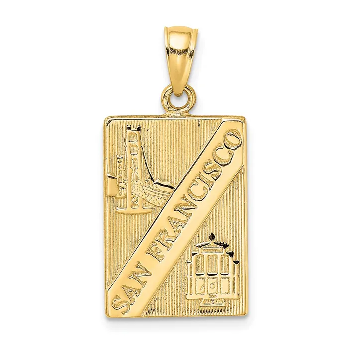 Goldia 14k Yellow Gold SAN FRANCISCO Reversible Charm Charm Necklaces