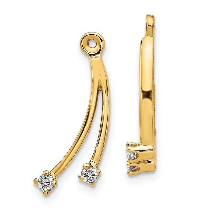 goldiaca Earrings 18 Ct Two Stones Dangle Natural Diamond Earring Jacket in 14K Yellow Gold goldiaca Earrings 18 Ct Two Stones Dangle Natural Diamond Earring Jacket in 14K Yellow Gold