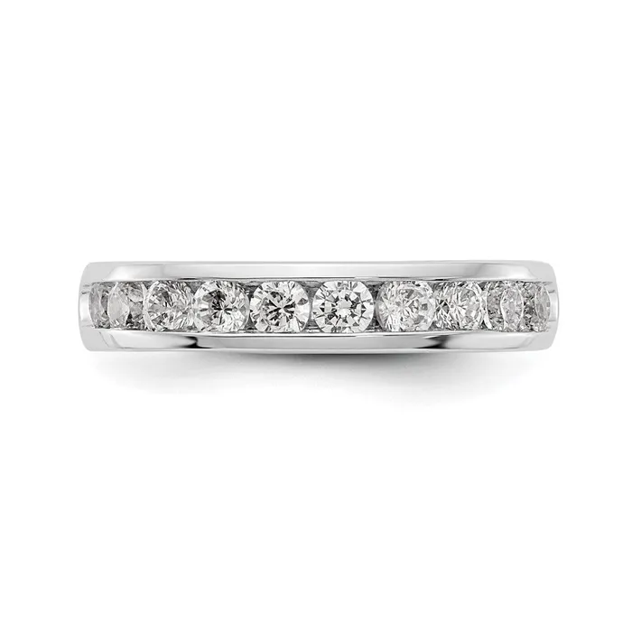 goldiaca Rings 14K White Gold 10Stone Real Diamond Channel Band