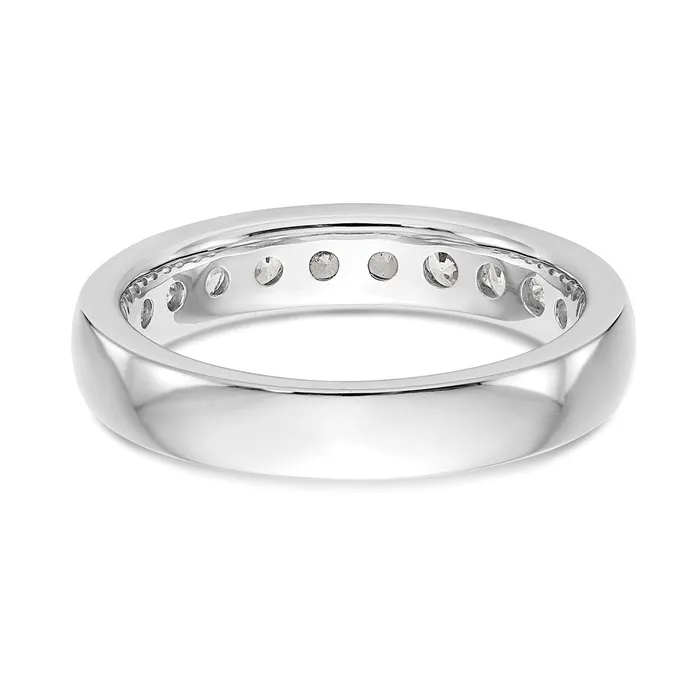 goldiaca Rings 14K White Gold 10Stone Real Diamond Channel Band