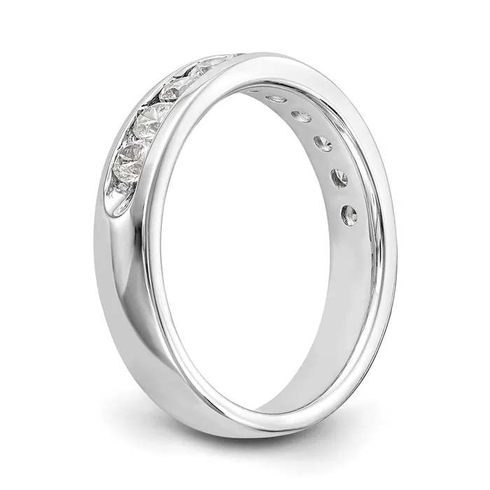 goldiaca Rings 14K White Gold 10Stone Real Diamond Channel Band