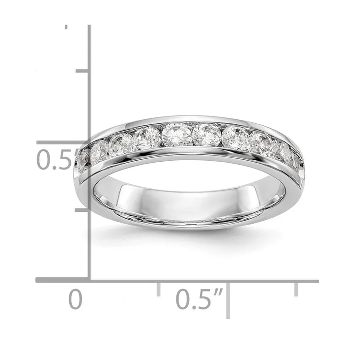 goldiaca Rings 14K White Gold 10Stone Real Diamond Channel Band