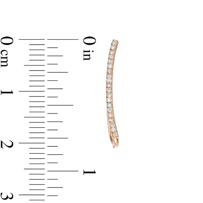 Goldia Earrings 013 CT TW Diamond Curved Bar Crawler Earrings in 10K Rose Gold Goldia Earrings 013 CT TW Diamond Curved Bar Crawler Earrings in 10K Rose Gold