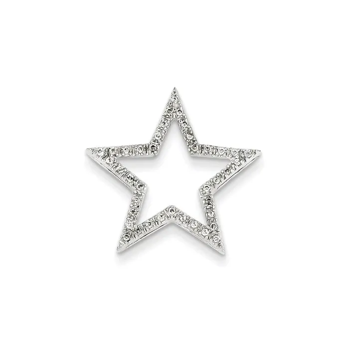 Goldia Necklaces 14k White Gold Large Real Diamond Star Chain Slide Pendant Goldia Necklaces 14k White Gold Large Real Diamond Star Chain Slide Pendant