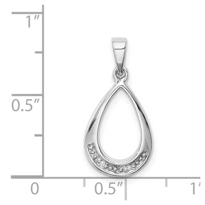 Goldia Necklaces Sterling Silver Rhodium Plated Diamond Teardrop Pendant