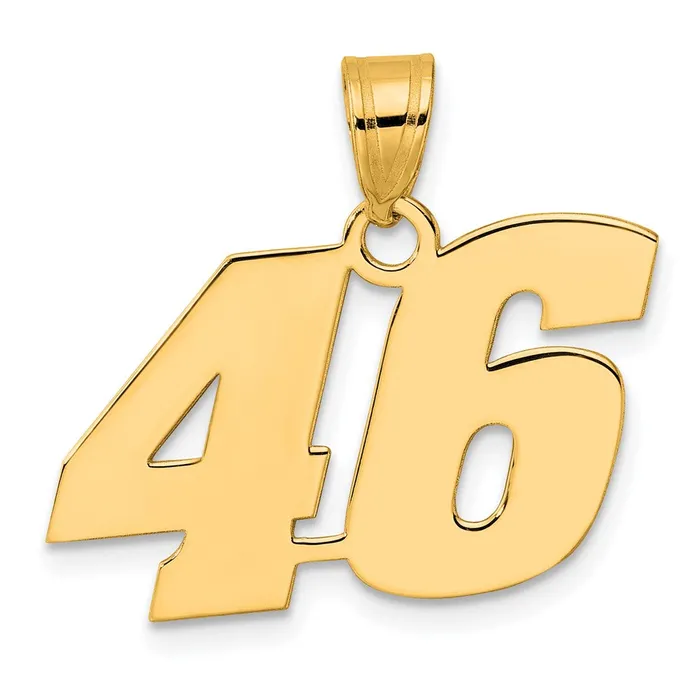 Goldia PreStyled Sets 14k Yellow Gold Polished Block Number 46 Pendant