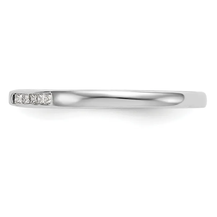 Goldia Rings 035ct CZ Solid Real 14K White Gold Peg Set Engagement Ring