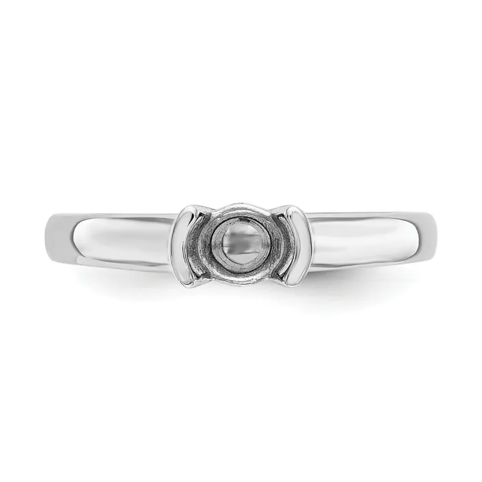 Goldia Rings 100ct CZ Solid Real 14K White Gold Round Bezel Solitaire Engagement Ring
