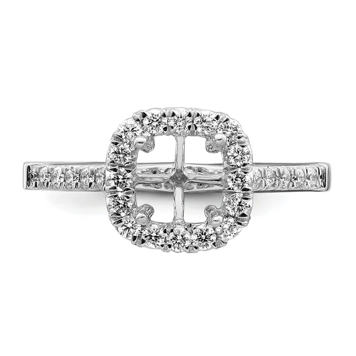 Goldia Rings 150ct CZ Solid Real 14K White Gold Cushion Halo Engagement Ring
