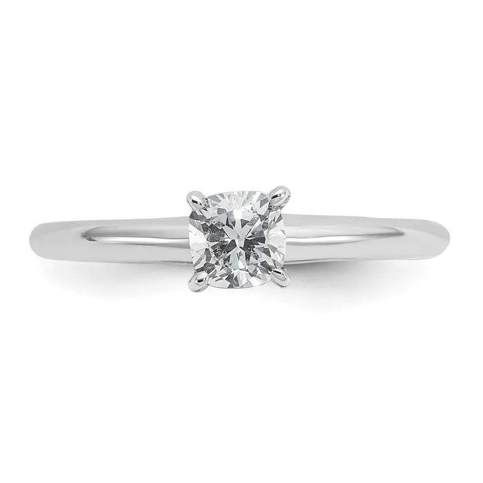 Goldia Rings 14k White Gold 12 Ct Lab Grown Diamond VSSI G Cushion Solitare Engagement Ring