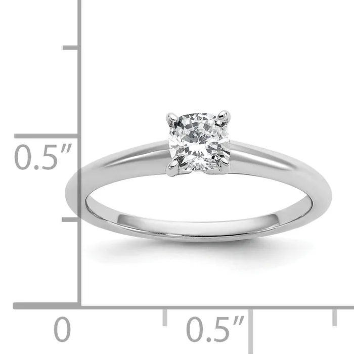 Goldia Rings 14k White Gold 12 Ct Lab Grown Diamond VSSI G Cushion Solitare Engagement Ring