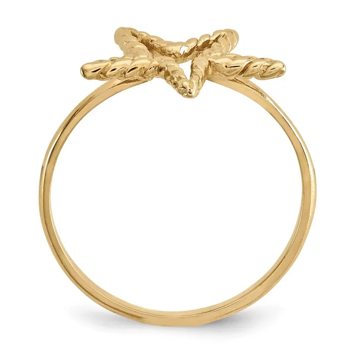 Goldia Rings 14K Yellow Gold Polished u0026 Textured Star Ring