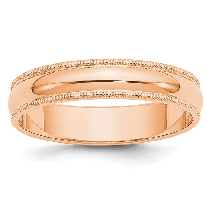Goldia Rings Solid 10K Yellow Gold Rose Gold 5mm Milgrain HalfRound Wedding MensWomens Wedding Band Ring Size 65 Goldia Rings Solid 10K Yellow Gold Rose Gold 5mm Milgrain HalfRound Wedding MensWomens Wedding Band Ring Size 65