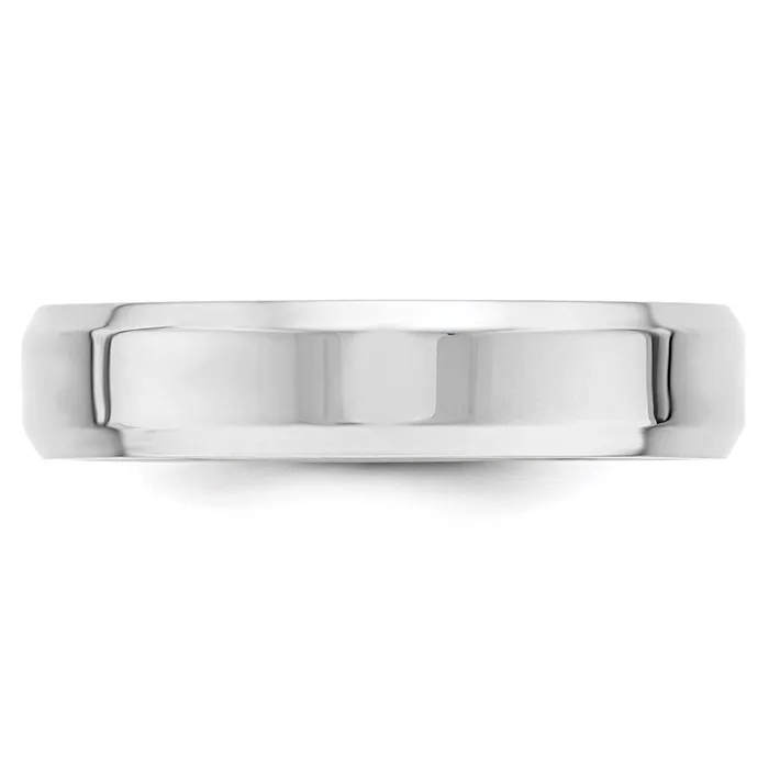 Goldia Rings Solid 14K White Gold 5mm Bevel Edge Comfort Fit MensWomens Wedding Band Ring Size 115 Goldia Rings Solid 14K White Gold 5mm Bevel Edge Comfort Fit MensWomens Wedding Band Ring Size 115