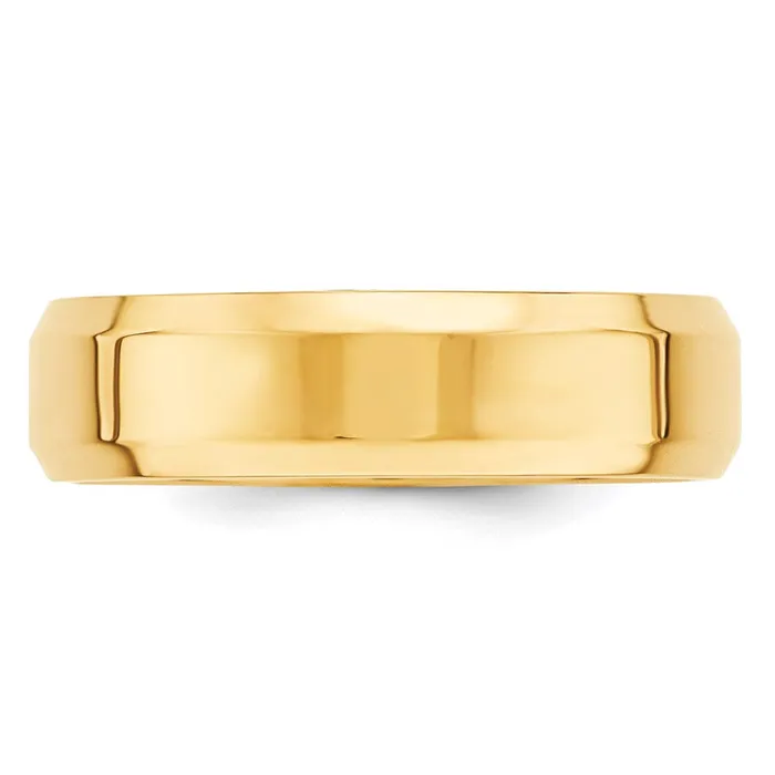 Goldia Rings Solid 14K Yellow Gold 6mm Bevel Edge Comfort Fit MensWomens Wedding Band Ring Size 8 Goldia Rings Solid 14K Yellow Gold 6mm Bevel Edge Comfort Fit MensWomens Wedding Band Ring Size 8